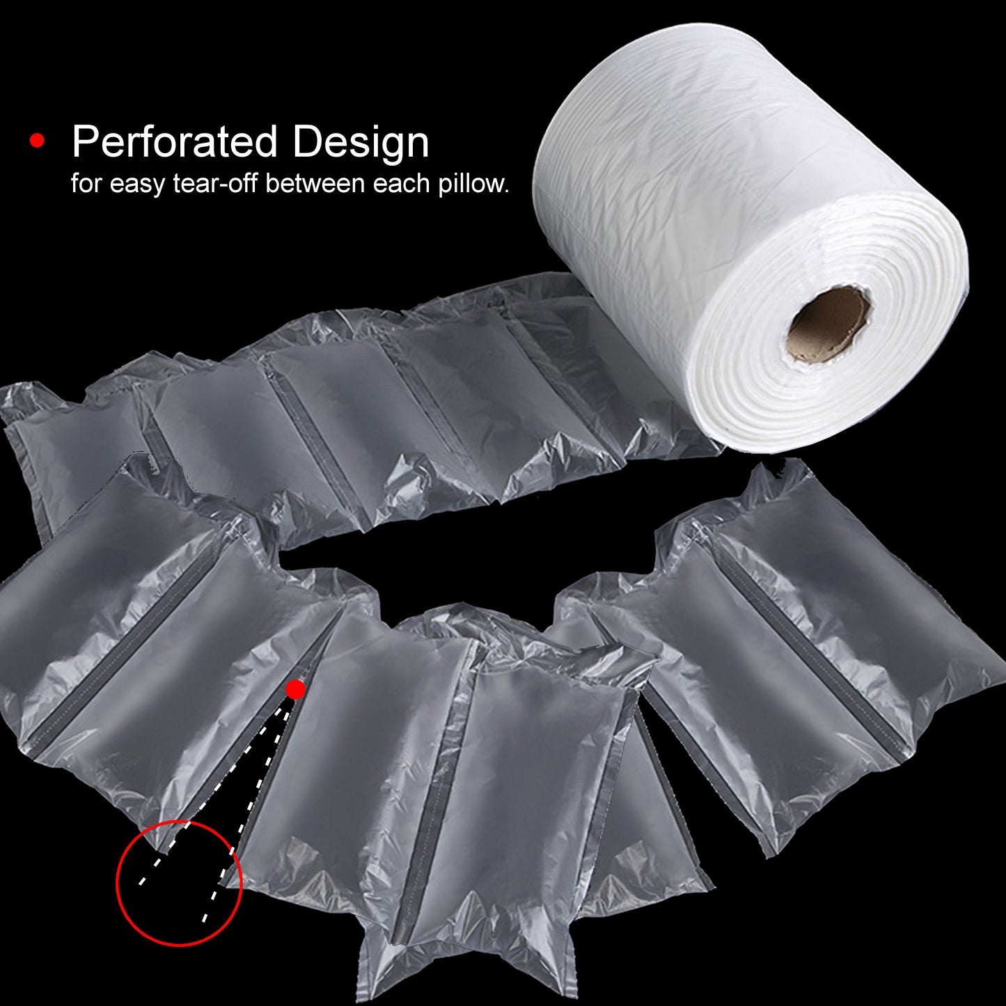 [2 ROLLS] Cycence Air Pillow Space Filler - 8" x 5" x 984 Ft/Roll - Air Pillow Packaging Space Filler
