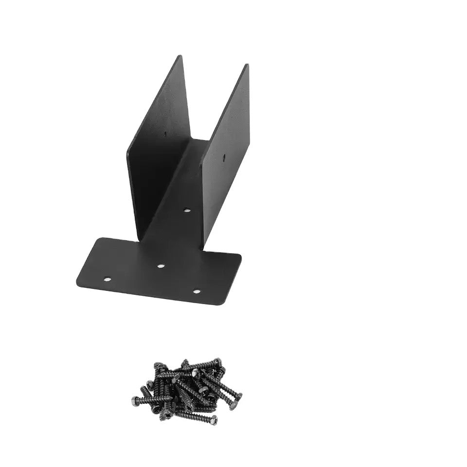 Cycence WoodMate 42061 Outdoor Pergola Rafter Bracket Joist Hanger Deck Railing Bracket Connector for 2x4 or 2x6 (Black) - 6 Pack